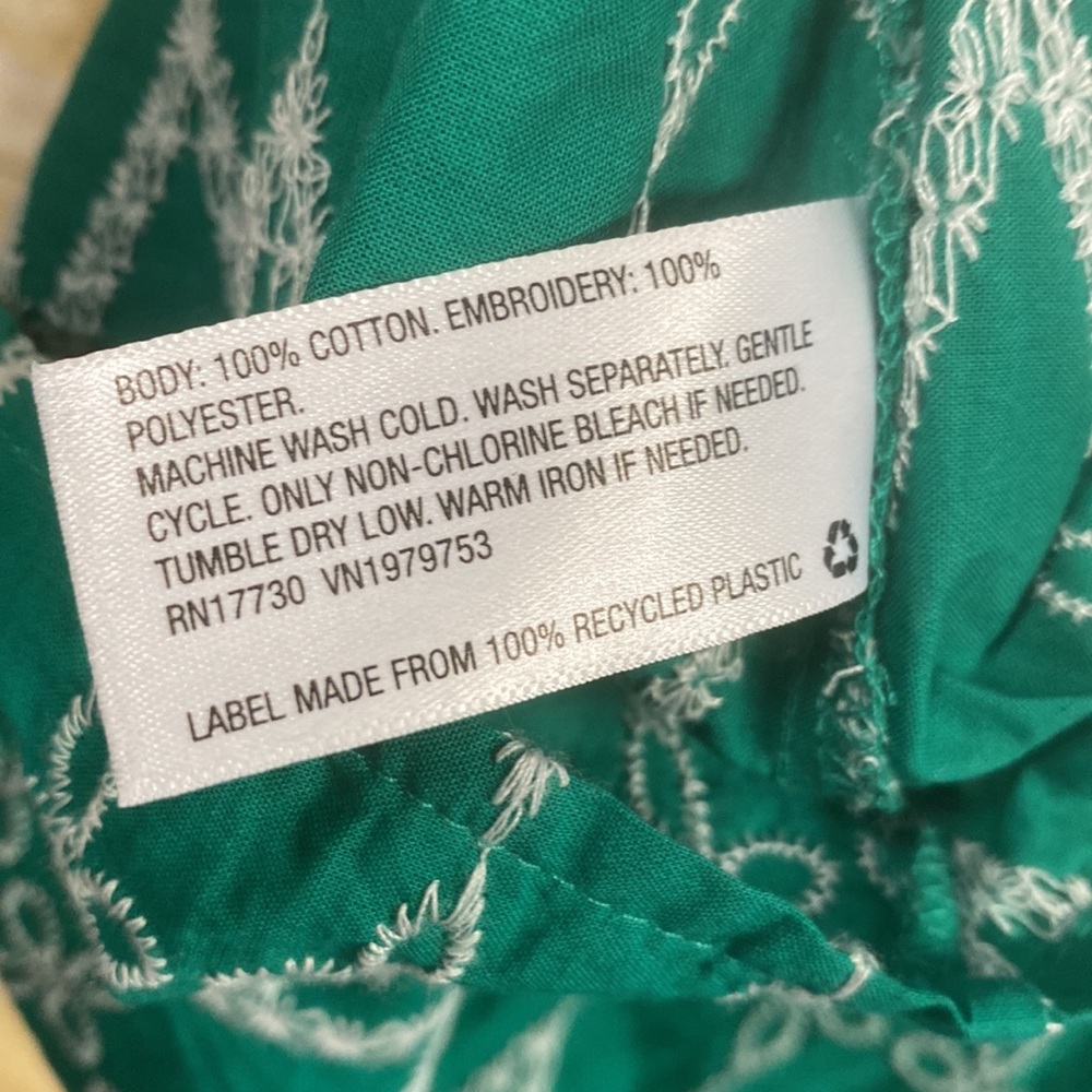 Universal Thread Green And White Embroidered Ruff… - image 7